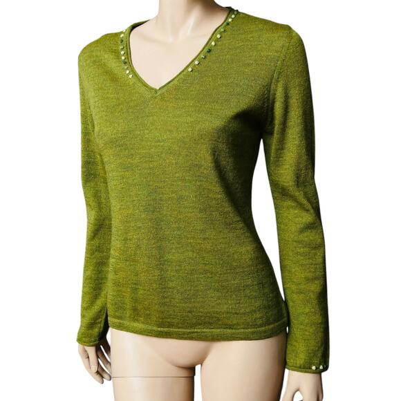 100% Baby Alpaca Made in Peru V-Neckline Sweater Long Sleeves Size Small - Picture 1 of 10